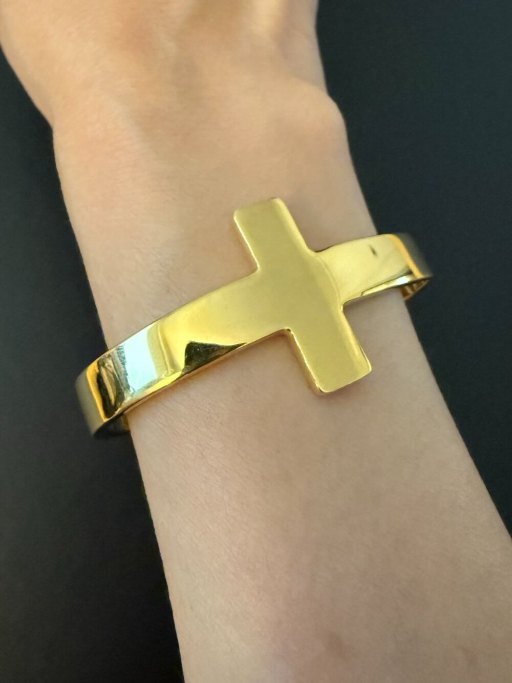 Folli Follie Carma Gold-Tone Cross Cuff Bangle